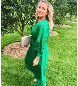 Ba&Sh Cyana Midi Dress Green Print Size 1/AU 8-10 for rent on The Volte - image 6