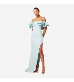 Elliatt Off Shoulder Dress Blue Size 12  for rent on The Volte - image 2
