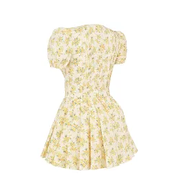 House Of CB Imani Buttercup Pleated Cotton Mini Dress Vintage Floral Print Size 8 for rent on The Volte - image 6