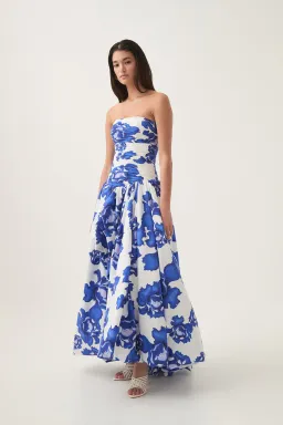 Aje Behold Maxi Dress Bodly Blooming Cobalt Size 14 for rent on The Volte - image 2