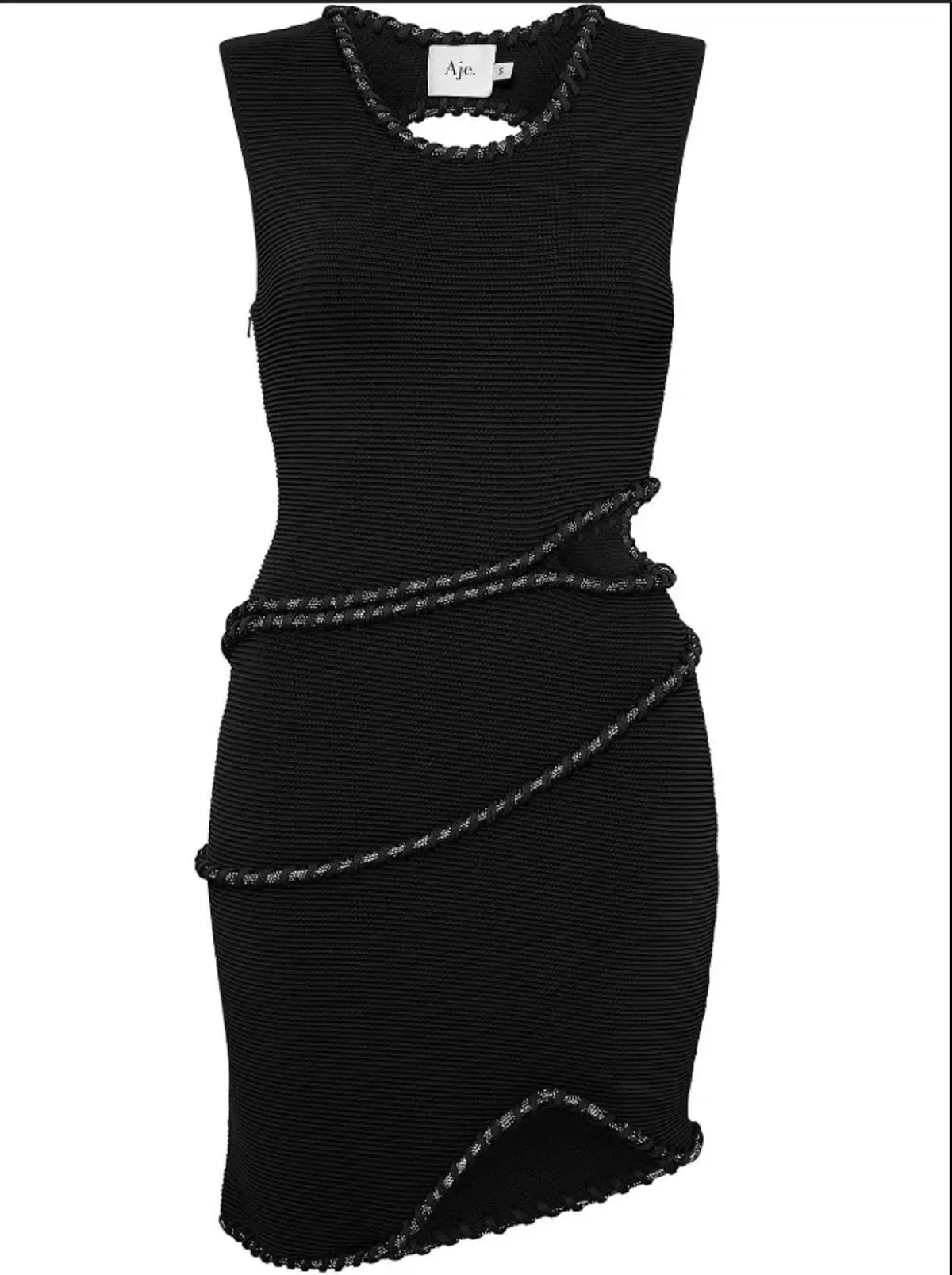 Aje - Undulating Cut Out Mini Dress Black- Size 8 - Image 2
