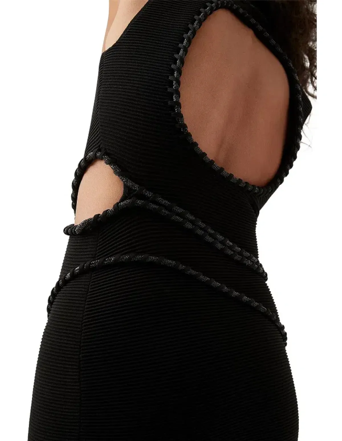 Aje - Undulating Cut Out Mini Dress Black- Size 8 - Image 4