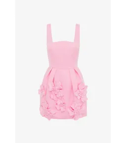 Leo Lin Piper Floral Appliqué Bell Shape Mini Dress Baby Pink Size AU 8 for rent on The Volte - image 5