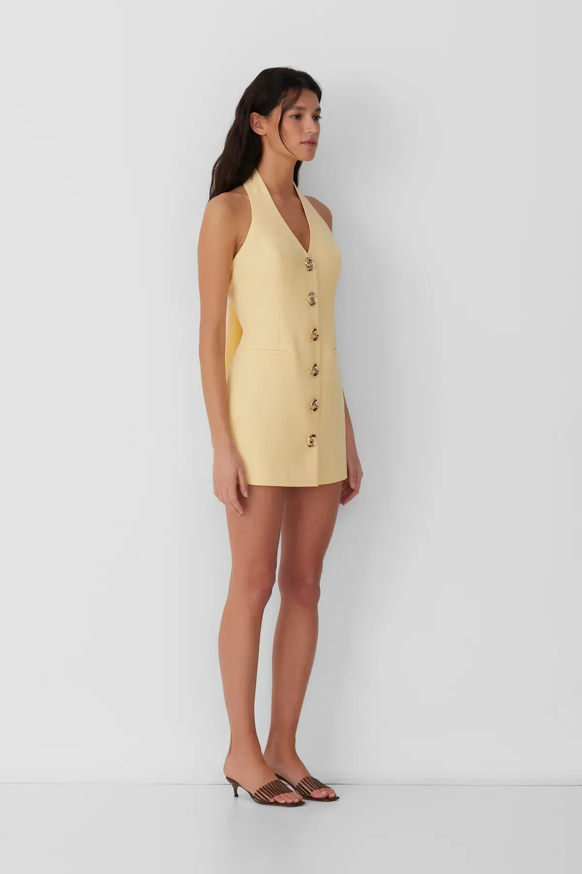 Irida Vest Dress in Butter - Image 3