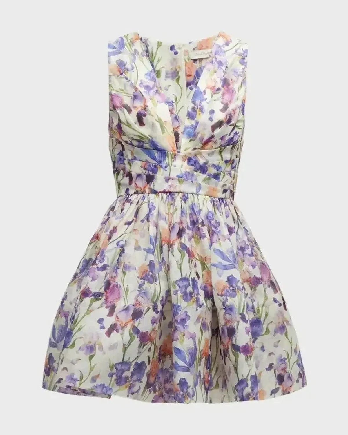 Zimmermann Tama Iris Print V-Neck Mini Dress Size 2 - Image 1