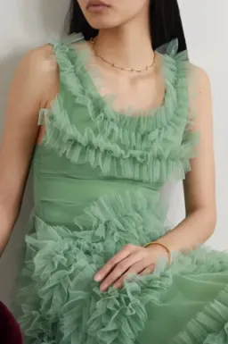 Molly Goddard Mertyl Tiered Ruffled Tulle Midi Dress Size 12 for rent on The Volte - image 7