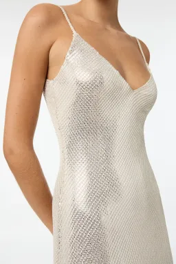 Manning Cartell High Voltage Slip Maxi Dress in Nude Silver Size 8 for rent on The Volte - image 2