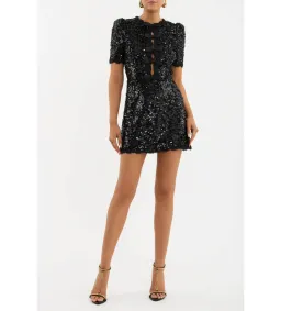 Rebecca Vallance Diana Bow Mini Dress Black Size 8 for rent on The Volte - image 1