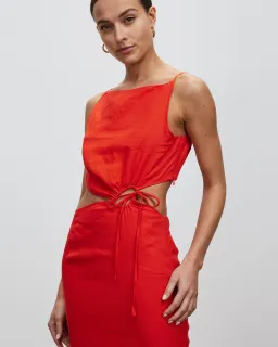 Lover Talia Midi Dress Red Size 12 for rent on The Volte - image 5