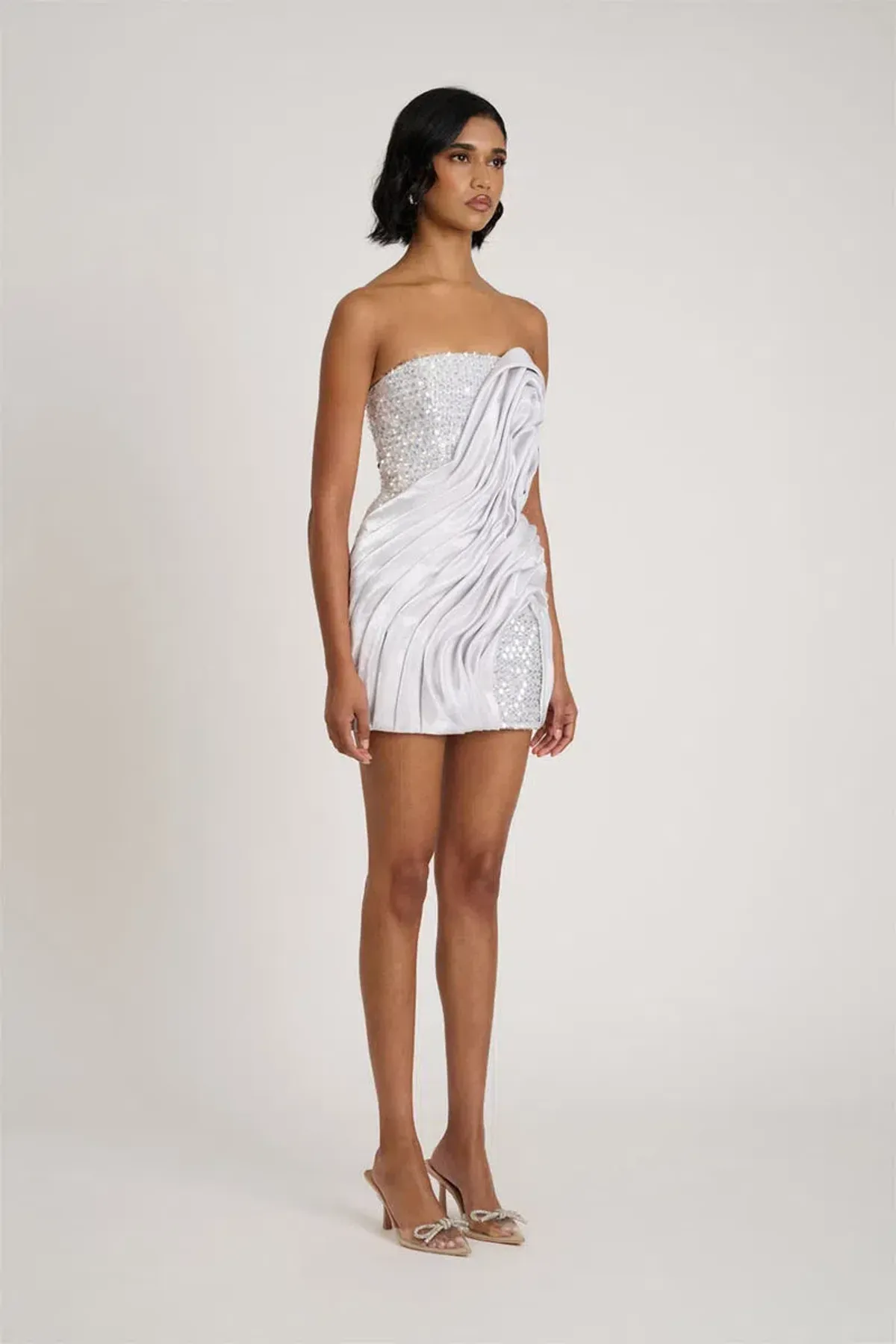 Eliya The Label Naya Mini Dress Silver Size XS / AU 6 - Image 3