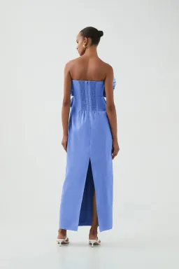Aje Kira Blue Midi Dress Ocean Wave Size XS / AU 6  for rent on The Volte - image 5