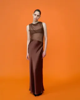 Sir the Label Luca Gown Maxi Dress in Chestnut Size 3/ AU 12 for rent on The Volte - image 1