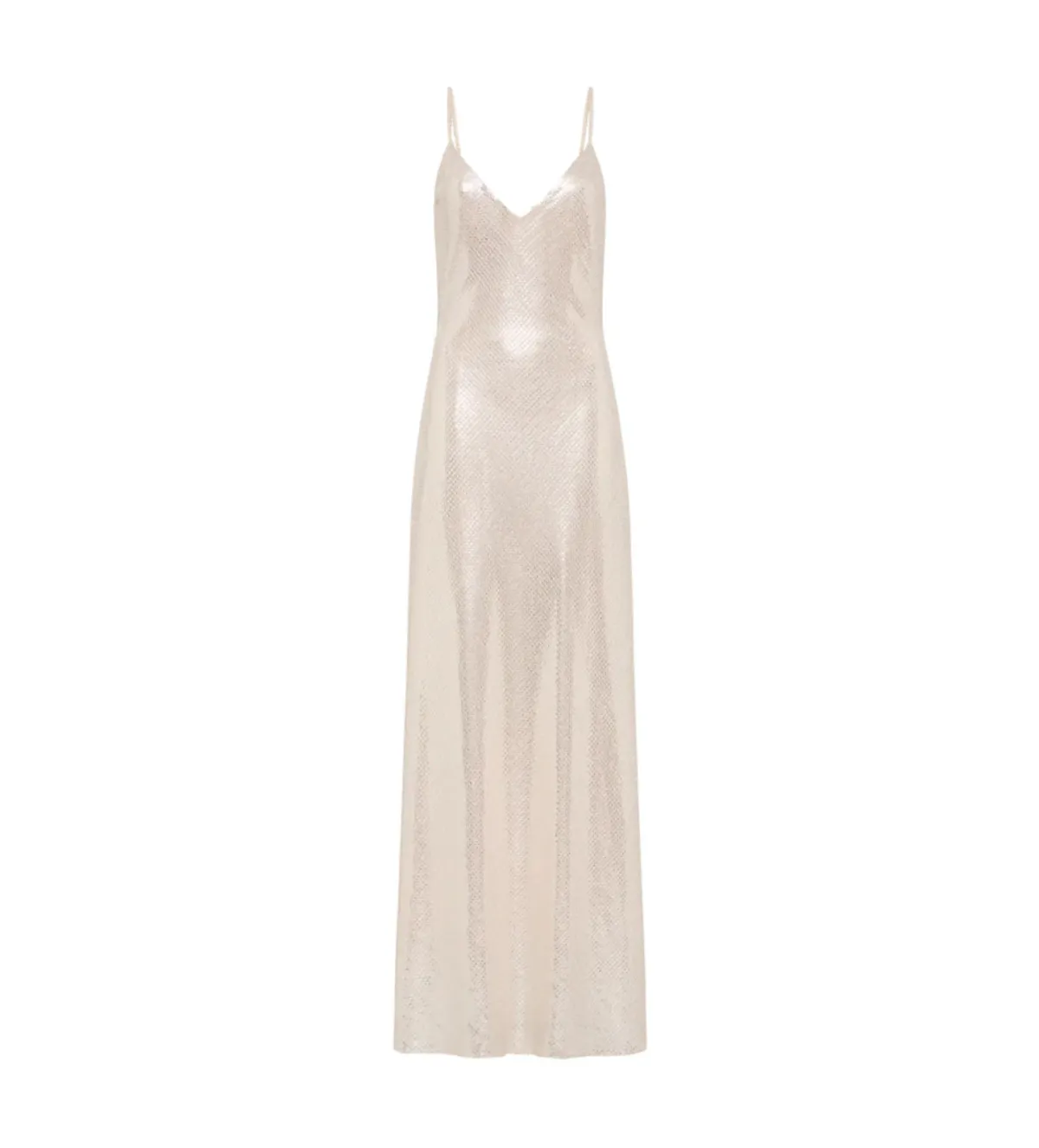 Manning Cartell High Voltage Slip Maxi Dress Nude Silver Size 10 - Image 7
