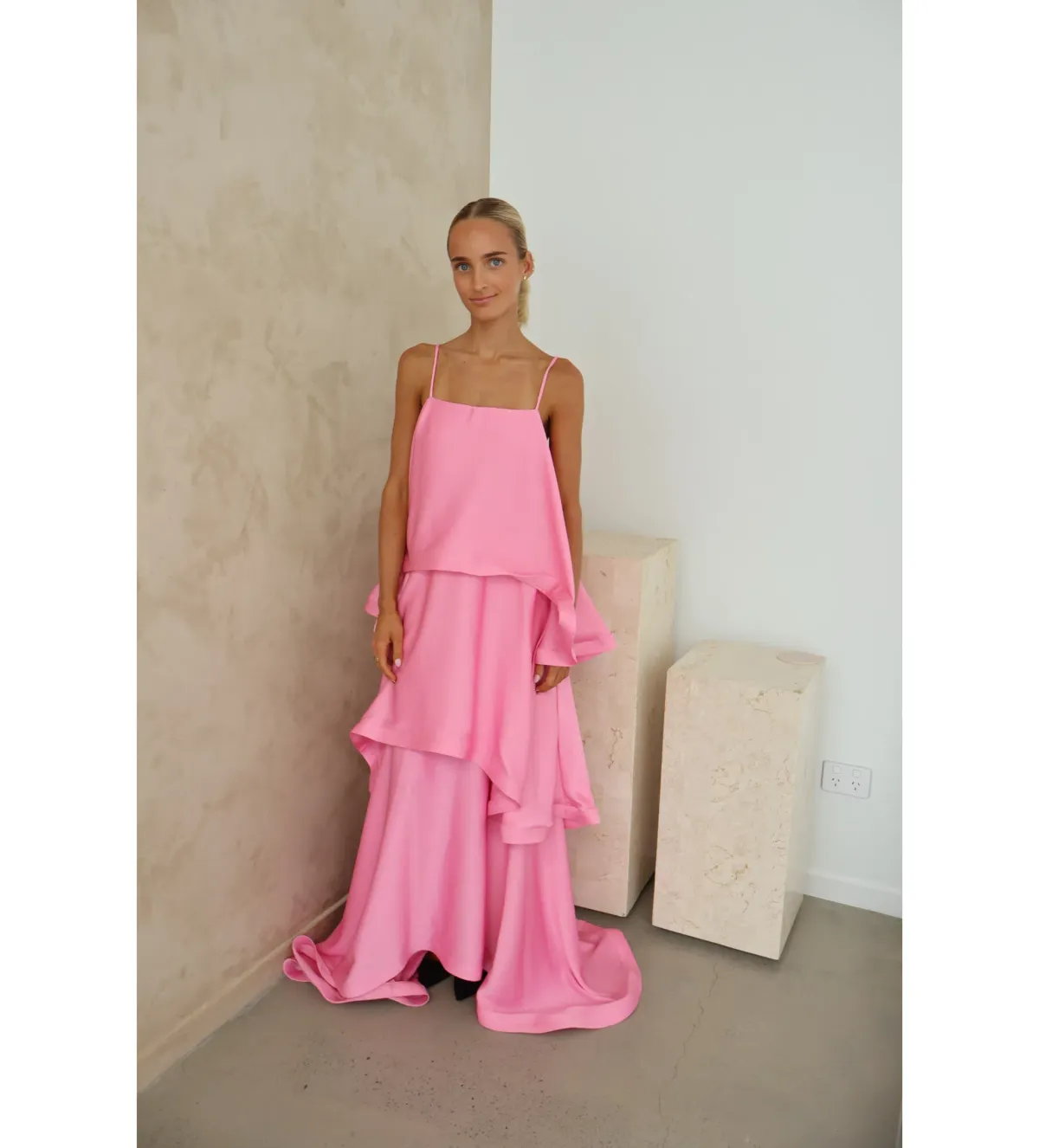 Elliat Tilly Tiered Maxi Dress in Pink Size XS/AU 6 - Image 4