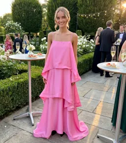 Elliat Tilly Tiered Maxi Dress in Pink Size XS/AU 6 for rent on The Volte - image 3