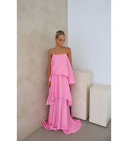 Elliat Tilly Tiered Maxi Dress in Pink Size XS/AU 6 for rent on The Volte - image 6