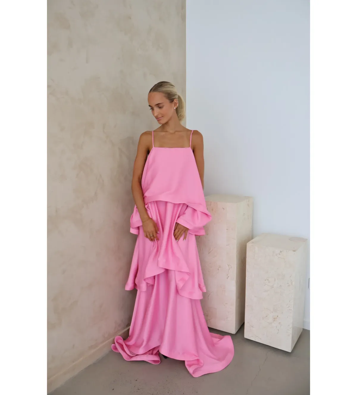 Elliat Tilly Tiered Maxi Dress in Pink Size XS/AU 6 - Image 5