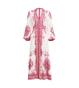 Zimmermann Bells Paisley Long Midi Dress Red Paisley Size 0 AU 8 for rent on The Volte - image 9