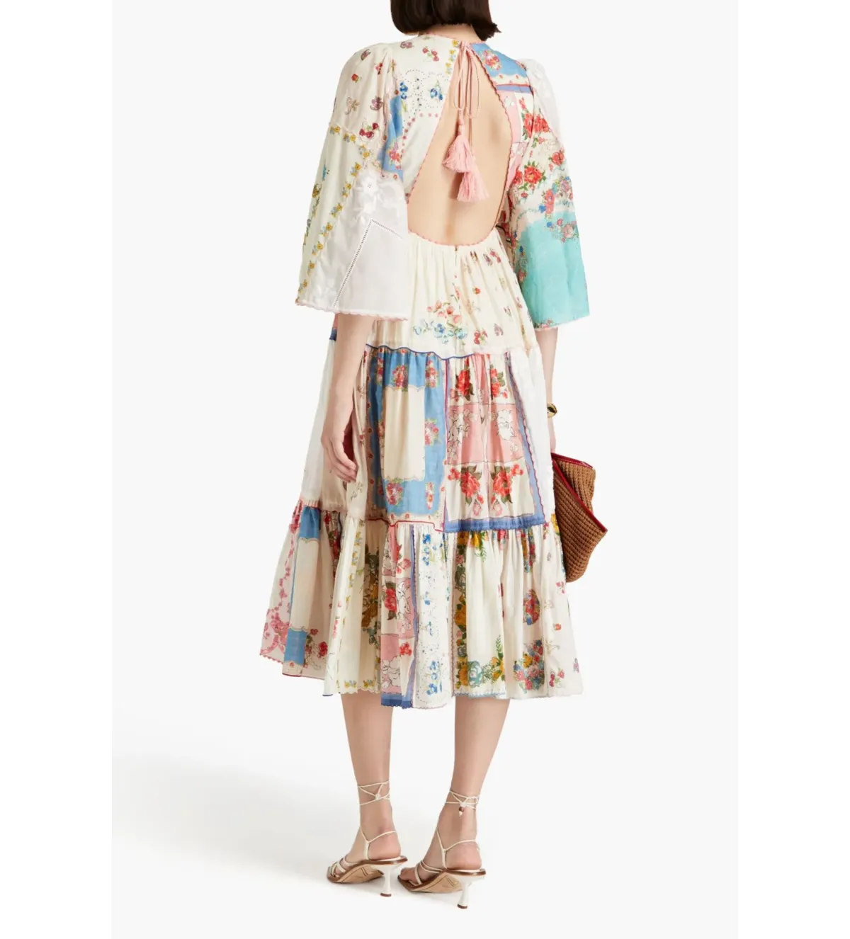 Zimmermann Clover Patched Midi Dress Multi Floral Size 1 AU 10 - Image 5