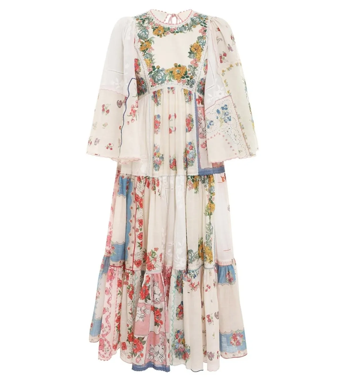 Zimmermann Clover Patched Midi Dress Multi Floral Size 1 AU 10 - Image 7