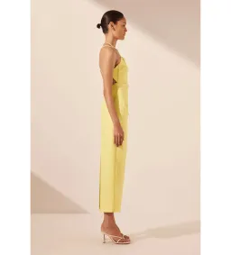 Shona Joy Lani Draped Cross Back Midi Dress Lemon Size AU 8 for rent on The Volte - image 4