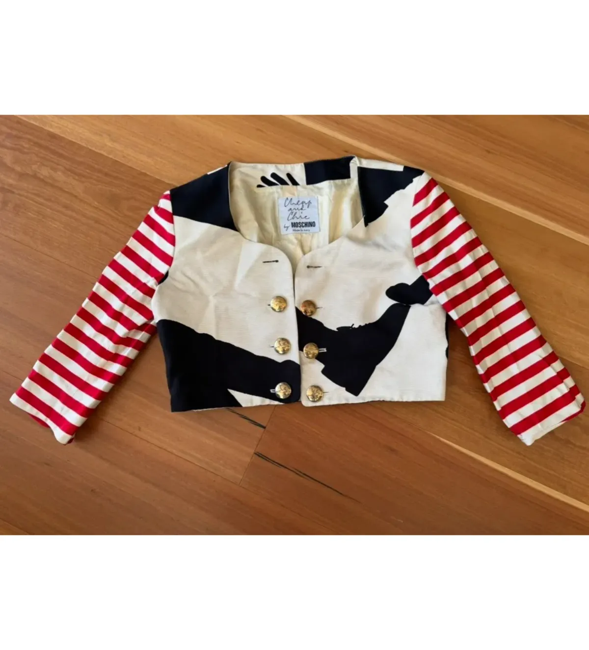 Moschino Cheap and Chic Cropped Blazer Shadow Dancer Size AU 8 - Image 2