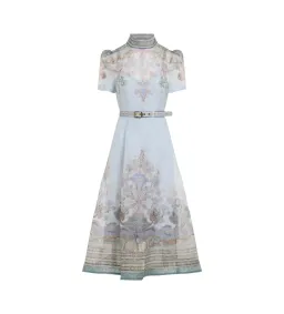 Zimmermann Eden Belted Midi Dress Blue Paisley Size 3 AU 14 for rent on The Volte - image 4