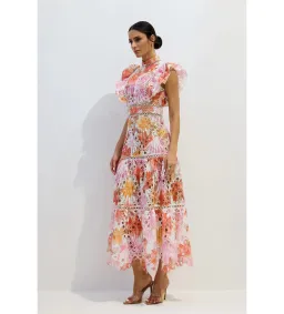 Sunfere Hilda Print Lace Embroidered Maxi Dress Multi Size XL (AU16) for rent on The Volte - image 3