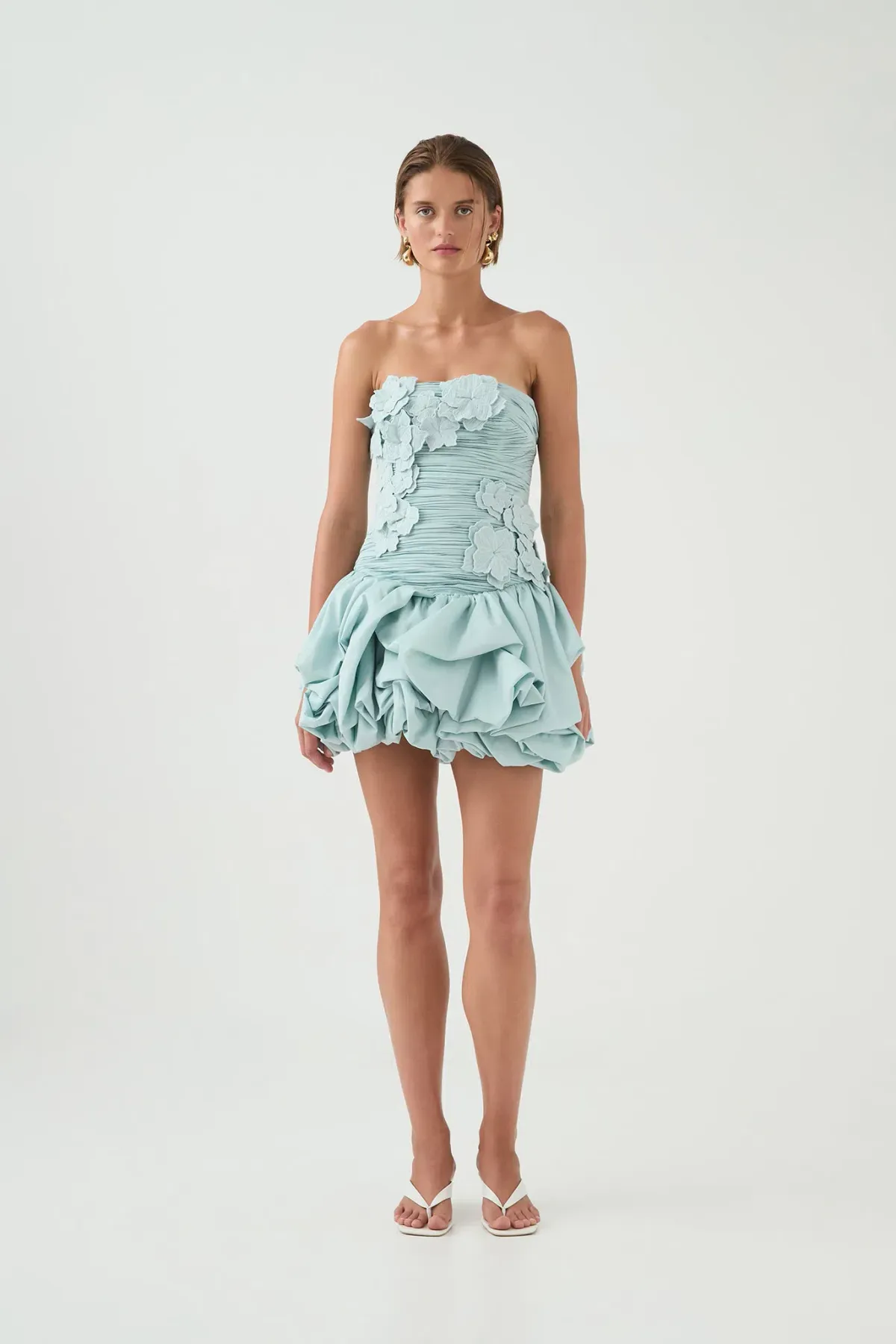 Aje Splendour Mini Dress Silver Blue Size 8 - Image 1