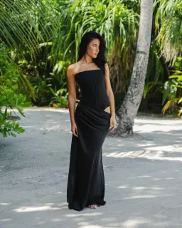 HNTR The Label Huxley Maxi Gown Black Size M / AU 10 for rent on The Volte - image 1