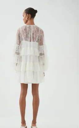 Aje Primrose Mini Dress White Size 8 for rent on The Volte - image 3