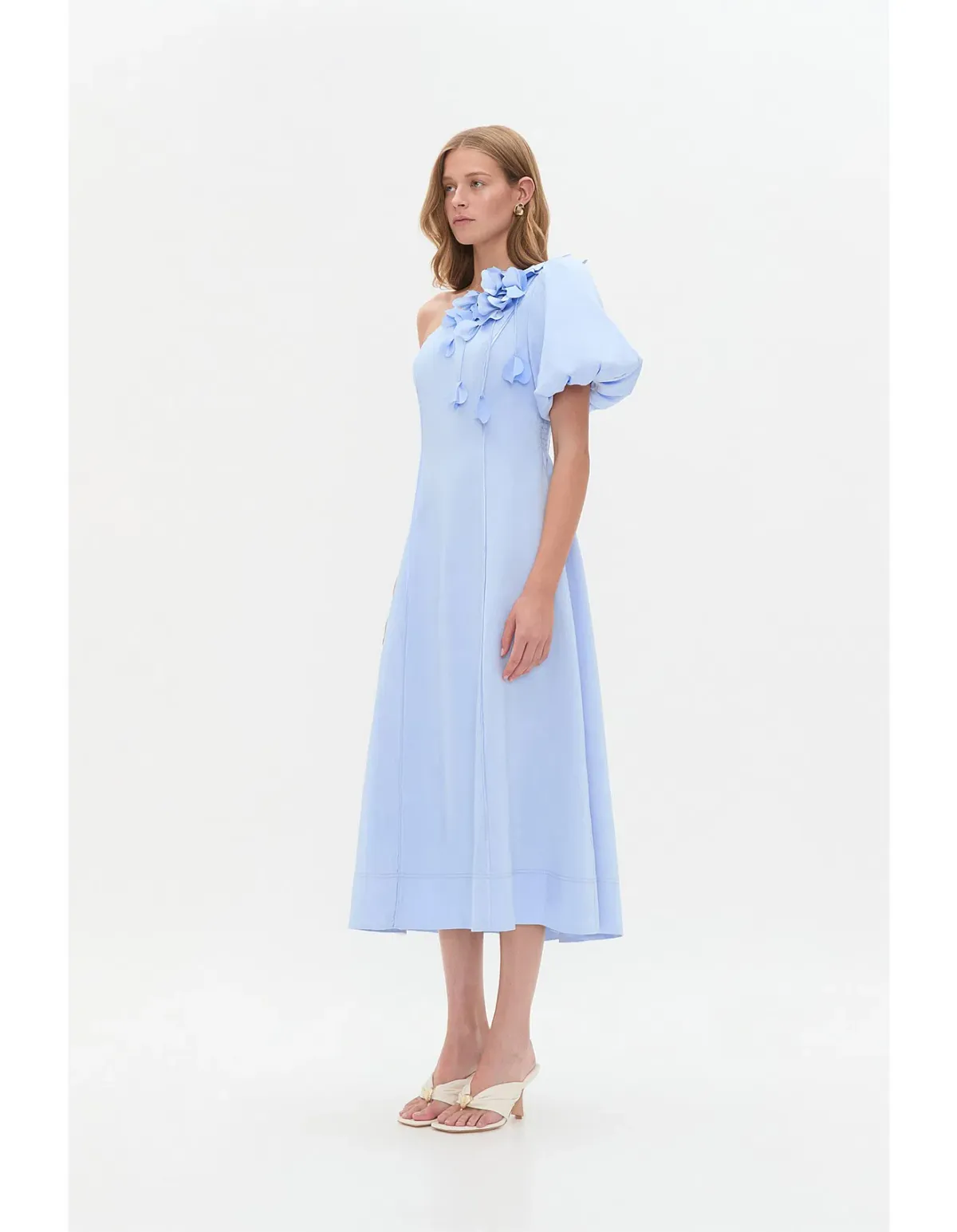 Aje Camille Midi Dress in Pale Blue Size AU 10 - Image 4