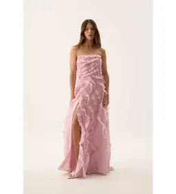 Aje Allairie Strapless Gown Chalk Pink Size 16 for rent on The Volte - image 1