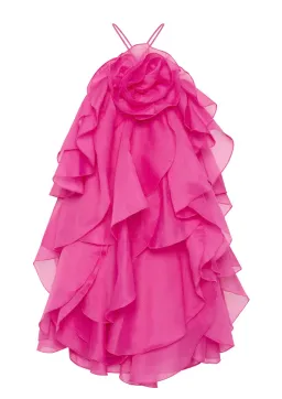 Aje Pandorea Layered Mini Dress in Fuchsia Rose Size AU 6 for rent on The Volte - image 5