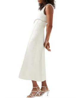 Aje Carve Abstract Knit Midi Dress in Ivory Size 10 for rent on The Volte - image 2