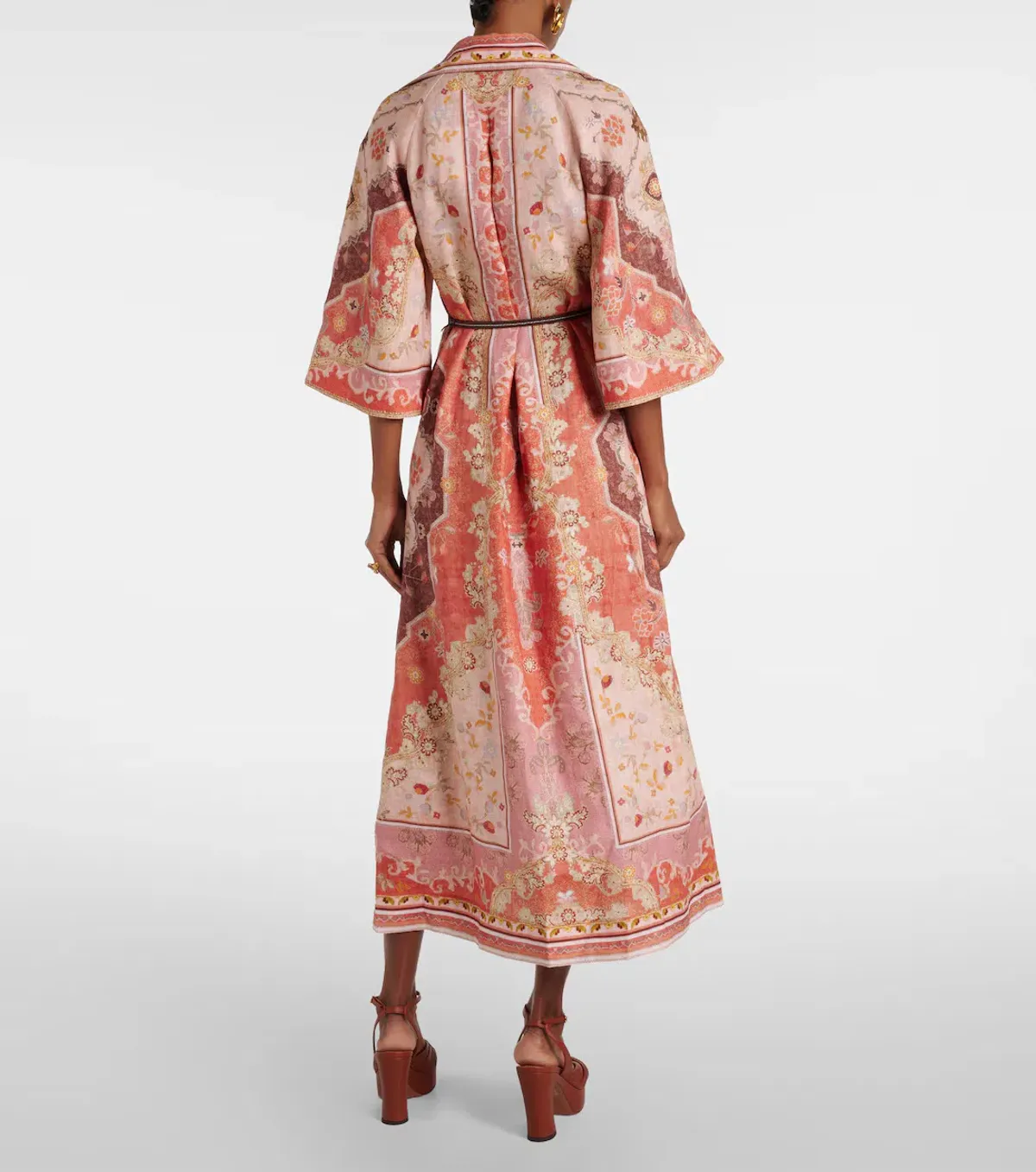Zimmermann Wylie Tunic Midi Dress in Rust Multi Size 2 / AU 12 - Image 2