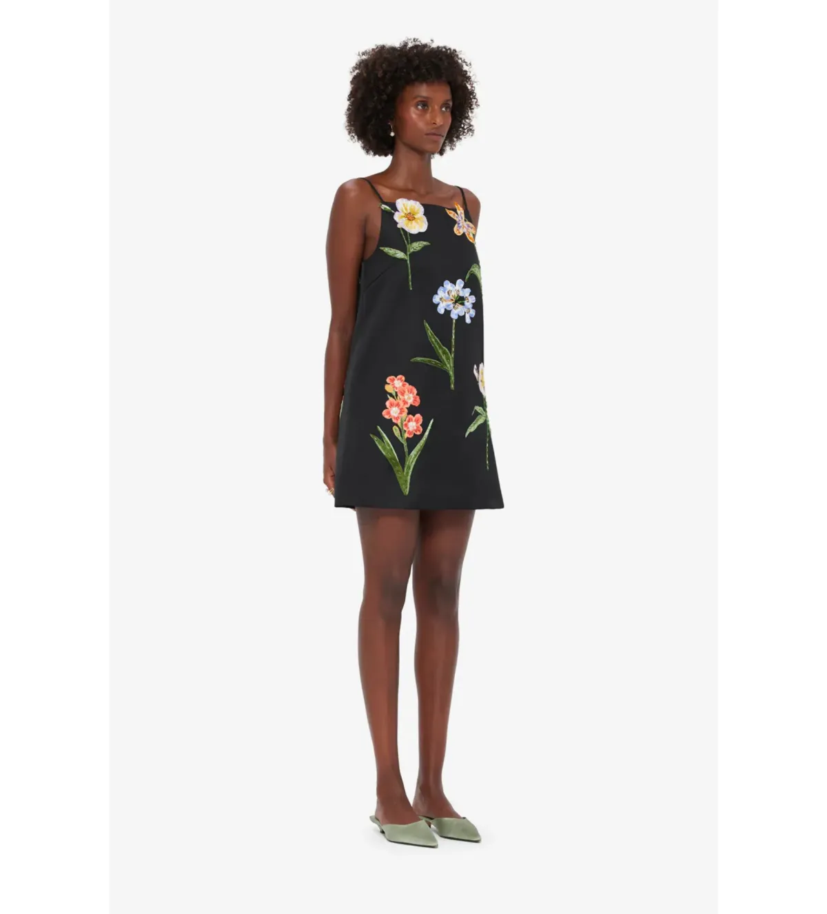 Leo Lin Leia Embroidered Mini Dress Botanical Print in Ebony Size 10 - Image 2