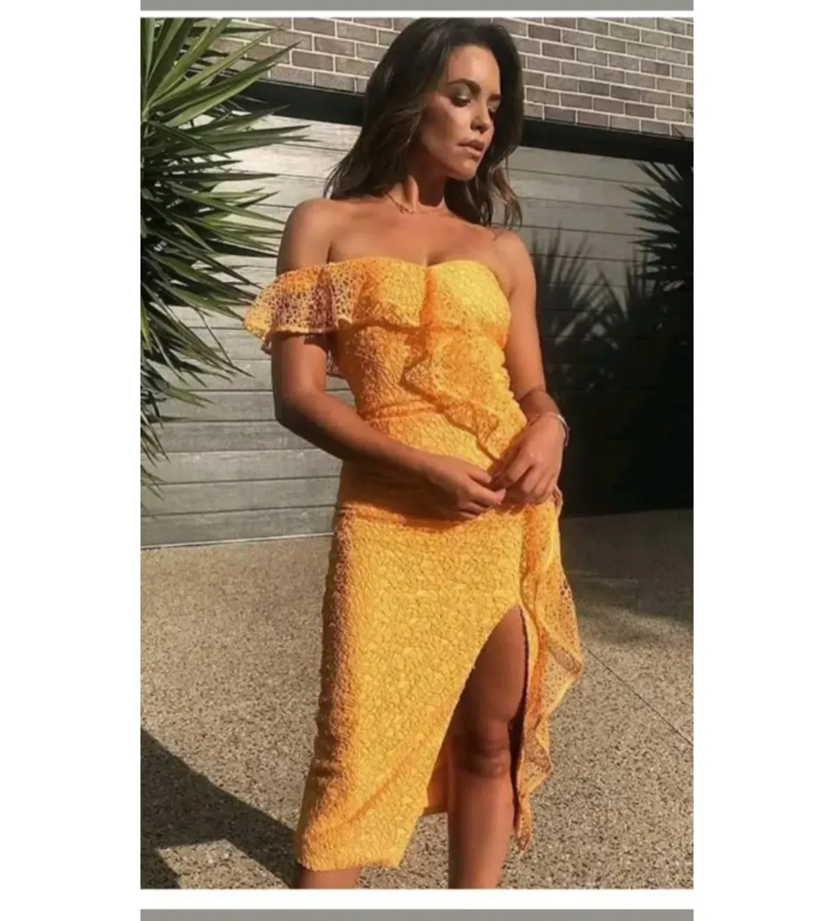 Rebecca Vallance Baha Midi Dress Saffron Yellow In AU 14 - Image 2