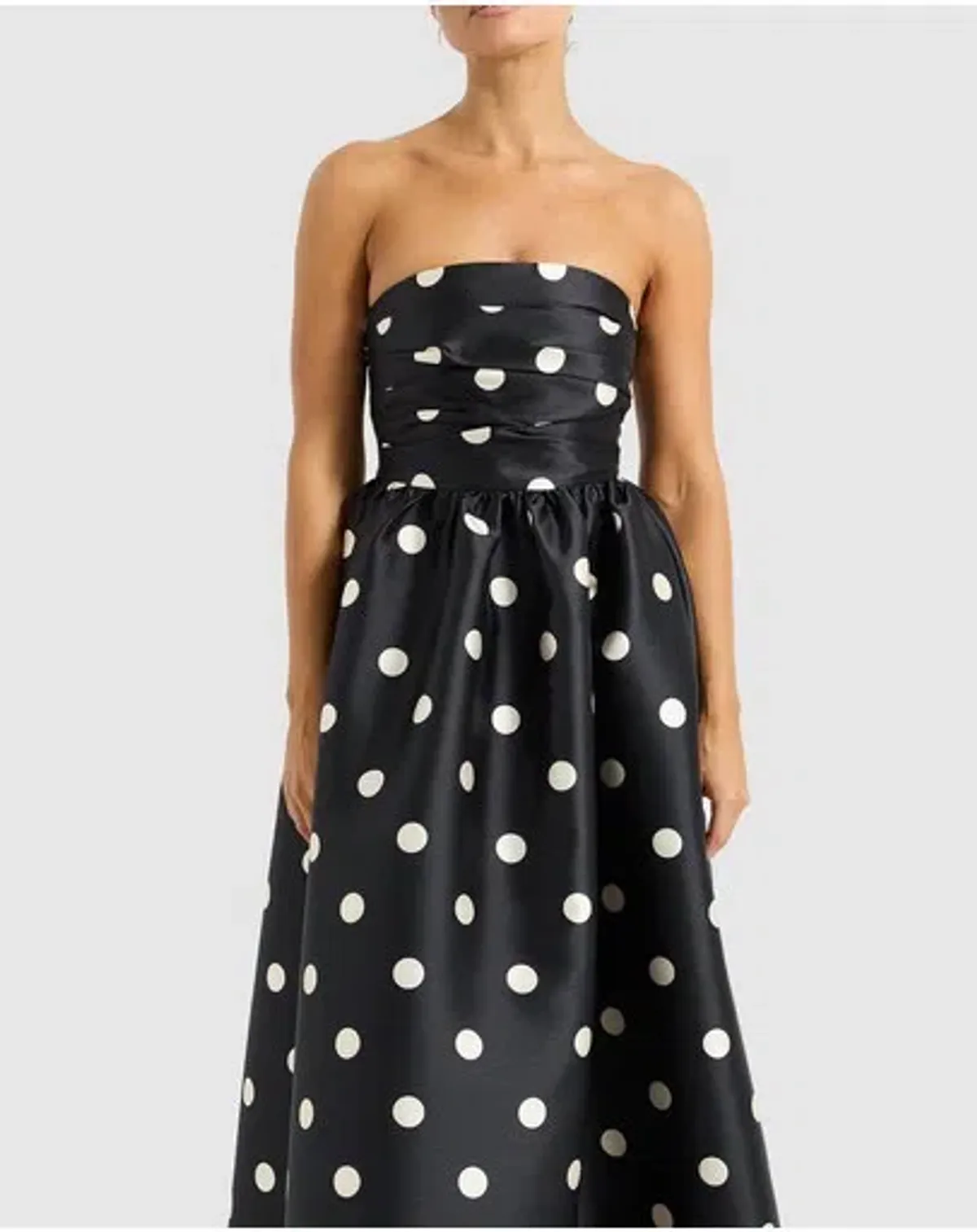 Pasduchas Dottie Strapless Midi Dress Black/Cream Size 10 - Image 2