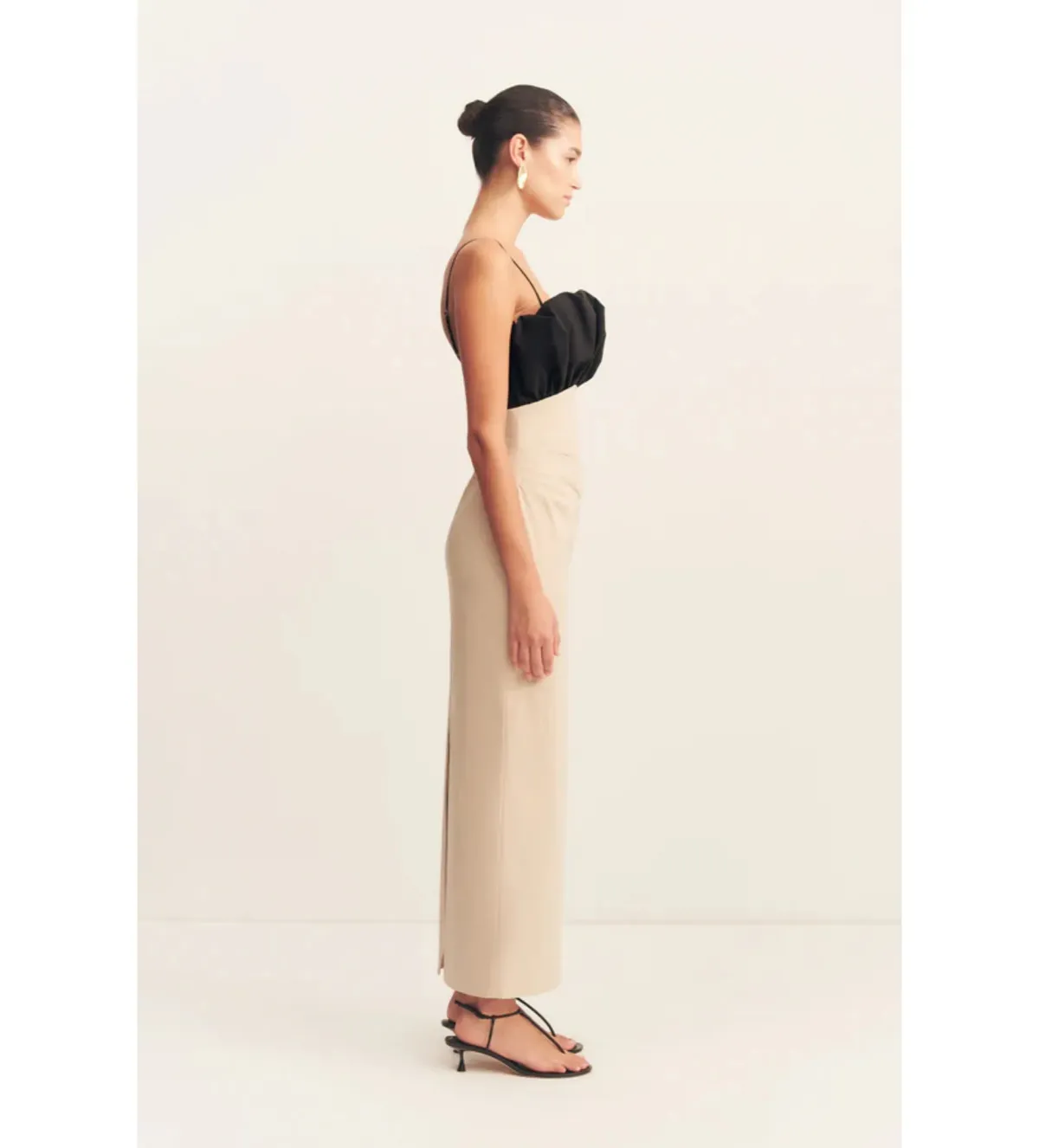 Shona Joy Campbell Bubble Bodice Midi Dress in Oat Milk Size 10 - Image 3