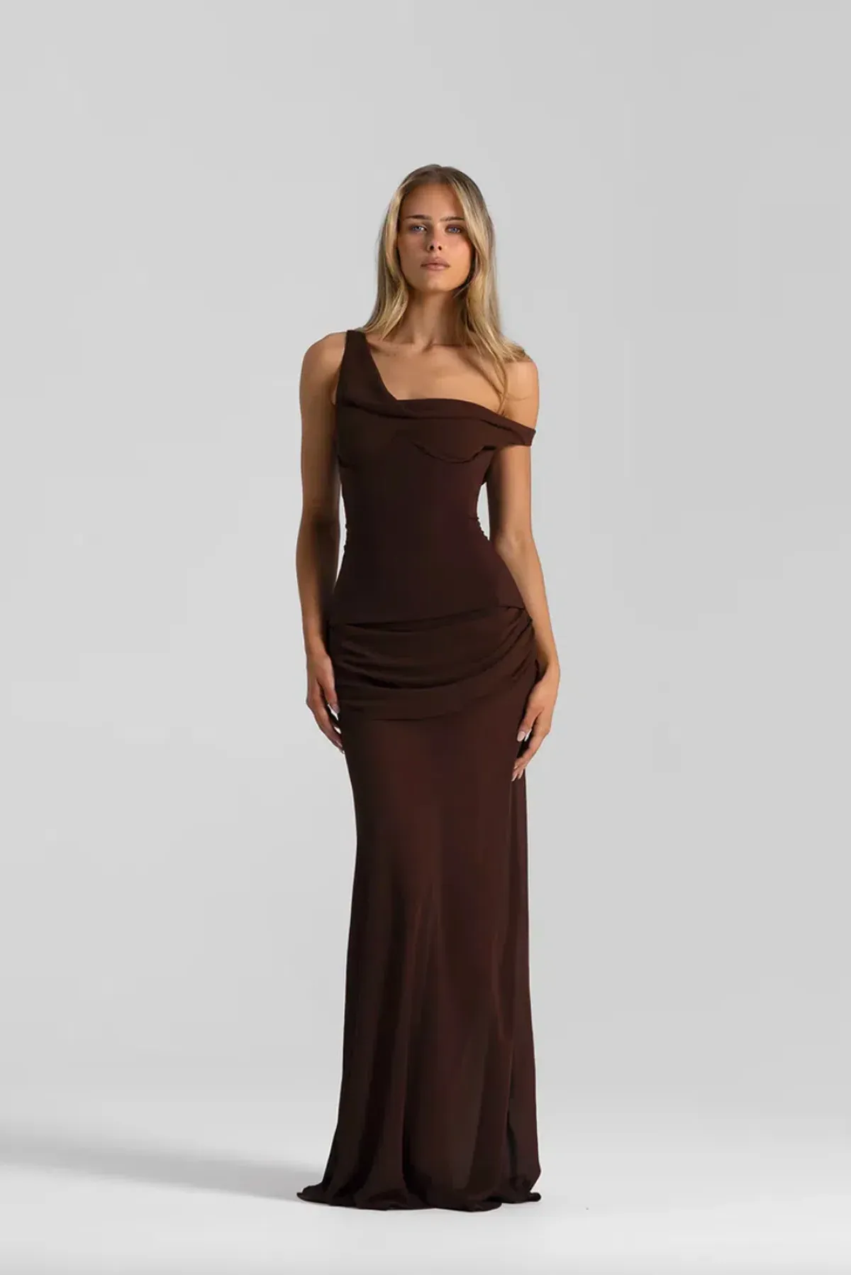 Natalie Rolt Cadence Maxi Gown Brown Size 8 - Image 1