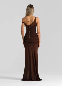 Natalie Rolt Cadence Maxi Gown Brown Size 8  for rent on The Volte - image 4