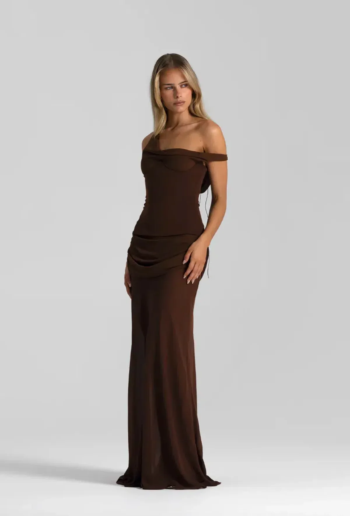 Natalie Rolt Cadence Maxi Gown Brown Size 10 - Image 2