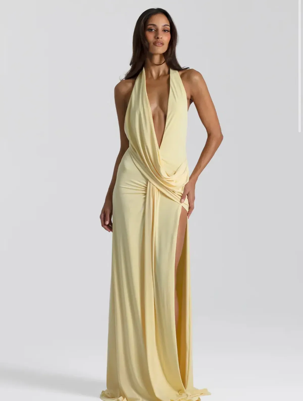 Natalie Rolt Winona Maxi Gown Lemon Size 6 - Image 1