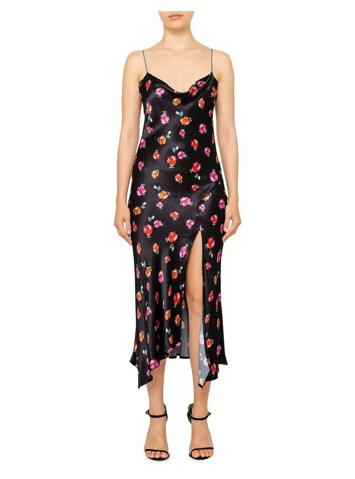 Bec & Bridge Black Floral Midi Slip Dress Size AU 6 / US 2 - Image 1