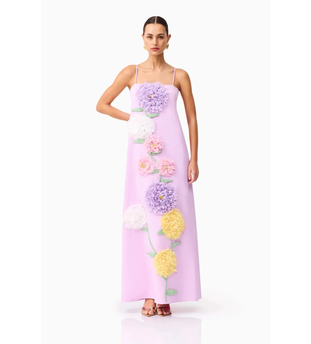 Elliatt Buttercup Embroidered Maxi Dress in Purple Size M/ AU 10 - Image 3