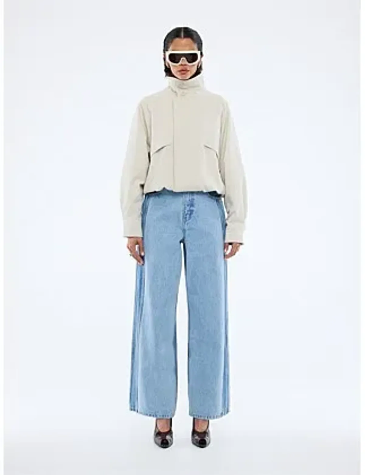 Ena Pelly Zad Bomber Jacket Cream Size 10 - Image 3