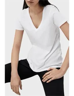 Rag & Bone The Slub Vee Neck T-Shirt White XS/AU 6 for rent on The Volte - image 1