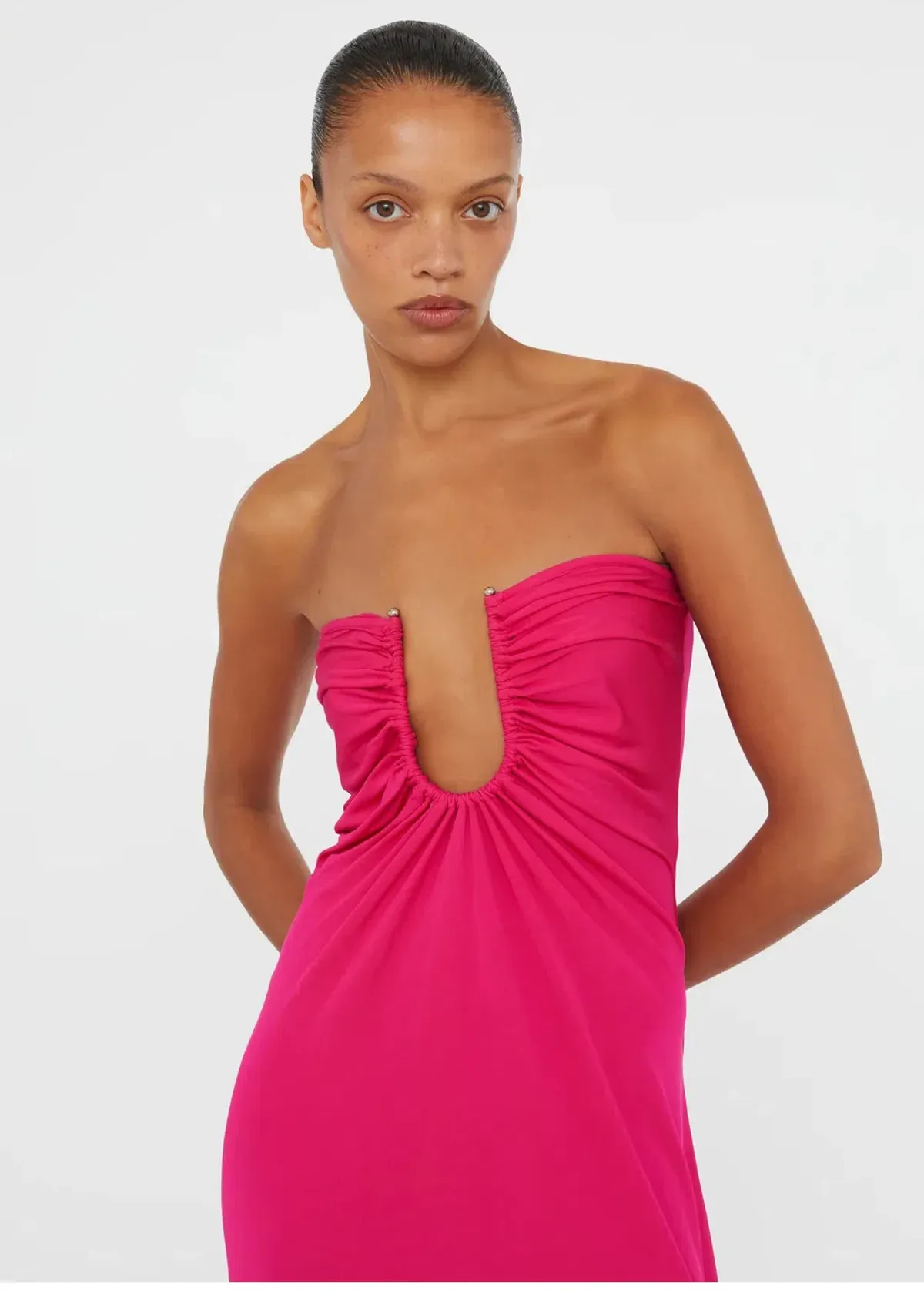 Christopher Esber Arched Palm Strapless Dress Magenta Size 8 - Image 2
