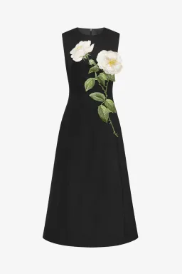Leo Lin Cleo Embellished Sleeveless Midi Dress Black Size AU 14 for rent on The Volte - image 3